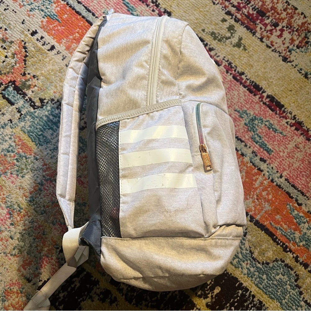 adidas Classic 3S 4 Backpack, Jersey White/White Rainbow, One Size - Picture 4 of 12